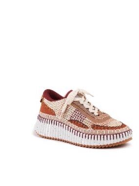 Chloé Pink Beige Woven Athletic Sneakers